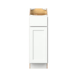 Hugo&Borg PRO Glendale 12-in W x 34.5-in H x 24-in D Pure White 1-Drawer Base Ready To Assemble Plywood Cabinet (Recessed Panel Shaker Style)