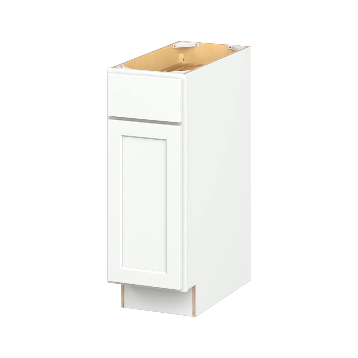 Hugo&Borg PRO Glendale 12-in W x 34.5-in H x 24-in D Pure White 1-Drawer Base Ready To Assemble Plywood Cabinet (Recessed Panel Shaker Style)