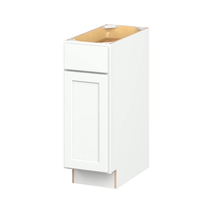 Hugo&Borg PRO Glendale 12-in W x 34.5-in H x 24-in D Pure White 1-Drawer Base Ready To Assemble Plywood Cabinet (Recessed Panel Shaker Style)