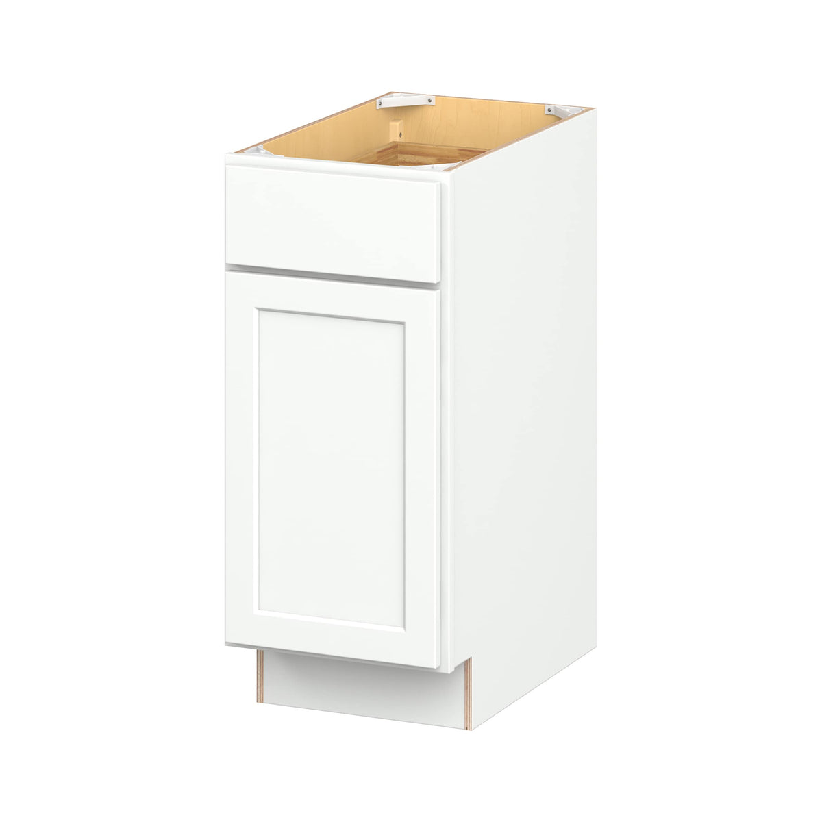 Hugo&Borg PRO Glendale 15-in W x 34.5-in H x 24-in D Pure White 1-Drawer Base Ready To Assemble Plywood Cabinet (Recessed Panel Shaker Style)