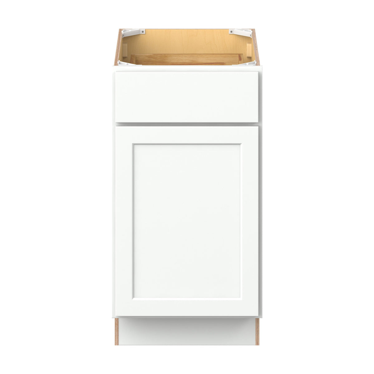 Hugo&Borg PRO Glendale 18-in W x 34.5-in H x 24-in D Pure White 1-Drawer Base Ready To Assemble Plywood Cabinet (Recessed Panel Shaker Style)