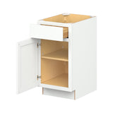 Hugo&Borg PRO Glendale 18-in W x 34.5-in H x 24-in D Pure White 1-Drawer Base Ready To Assemble Plywood Cabinet (Recessed Panel Shaker Style)