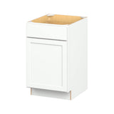 Hugo&Borg PRO Glendale 21-in W x 34.5-in H x 24-in D Pure White 1-Drawer Base Ready To Assemble Plywood Cabinet (Recessed Panel Shaker Style)