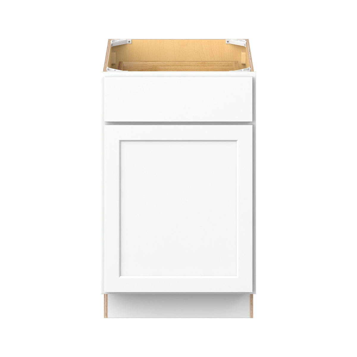 Hugo&Borg PRO Glendale 21-in W x 34.5-in H x 24-in D Pure White 1-Drawer Base Ready To Assemble Plywood Cabinet (Recessed Panel Shaker Style)