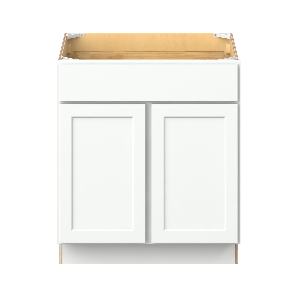 Hugo&Borg PRO Glendale 30-in W x 34.5-in H x 24-in D Pure White 1-Drawer Base Ready To Assemble Plywood Cabinet (Recessed Panel Shaker Style)