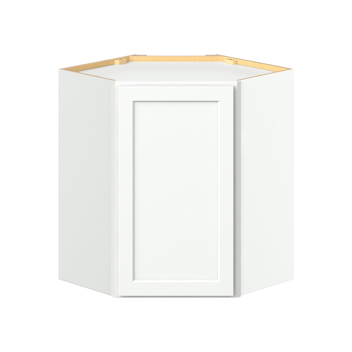Hugo&Borg PRO Glendale 24-in W x 30-in H x 24-in D Pure White Diagonal Corner Wall Ready To Assemble Plywood Cabinet (Recessed Panel Shaker Style)