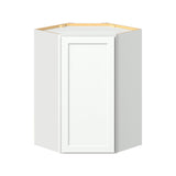 Hugo&Borg PRO Glendale 24-in W x 36-in H x 24-in D Pure White Diagonal Corner Wall Ready To Assemble Plywood Cabinet (Recessed Panel Shaker Style)