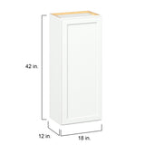 Hugo&Borg PRO Glendale 18-in W x 42-in H x 12-in D Pure White Wall Ready To Assemble Plywood Cabinet (Recessed Panel Shaker Door Style)