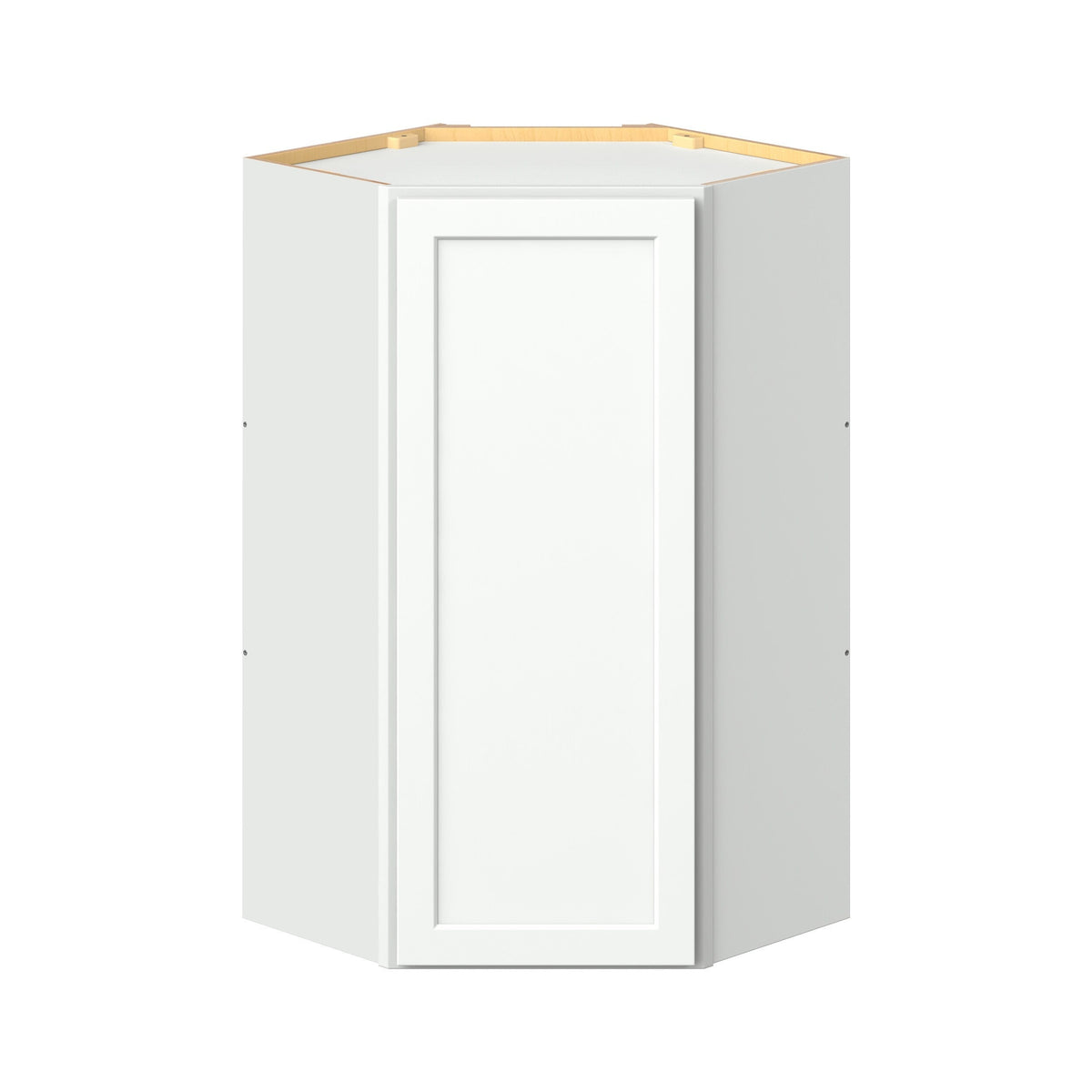Hugo&Borg PRO Glendale 24-in W x 42-in H x 24-in D Pure White Diagonal Corner Wall Ready To Assemble Plywood Cabinet (Recessed Panel Shaker Style)