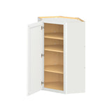 Hugo&Borg PRO Glendale 24-in W x 42-in H x 24-in D Pure White Diagonal Corner Wall Ready To Assemble Plywood Cabinet (Recessed Panel Shaker Style)