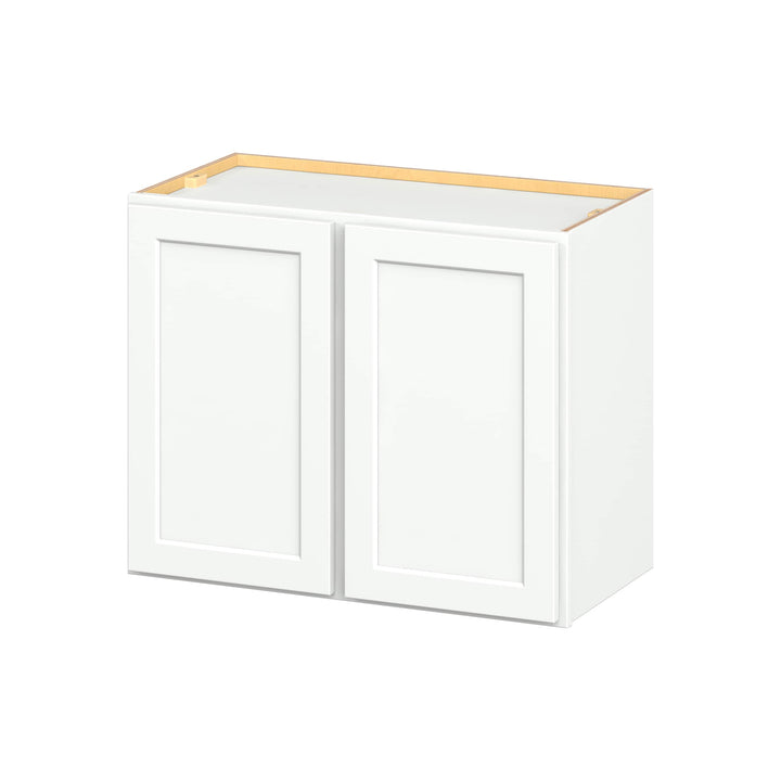 Hugo&Borg PRO Glendale 30-in W x 24-in H x 15-in D Pure White Wall Ready To Assemble Plywood Cabinet (Recessed Panel Shaker Door Style)