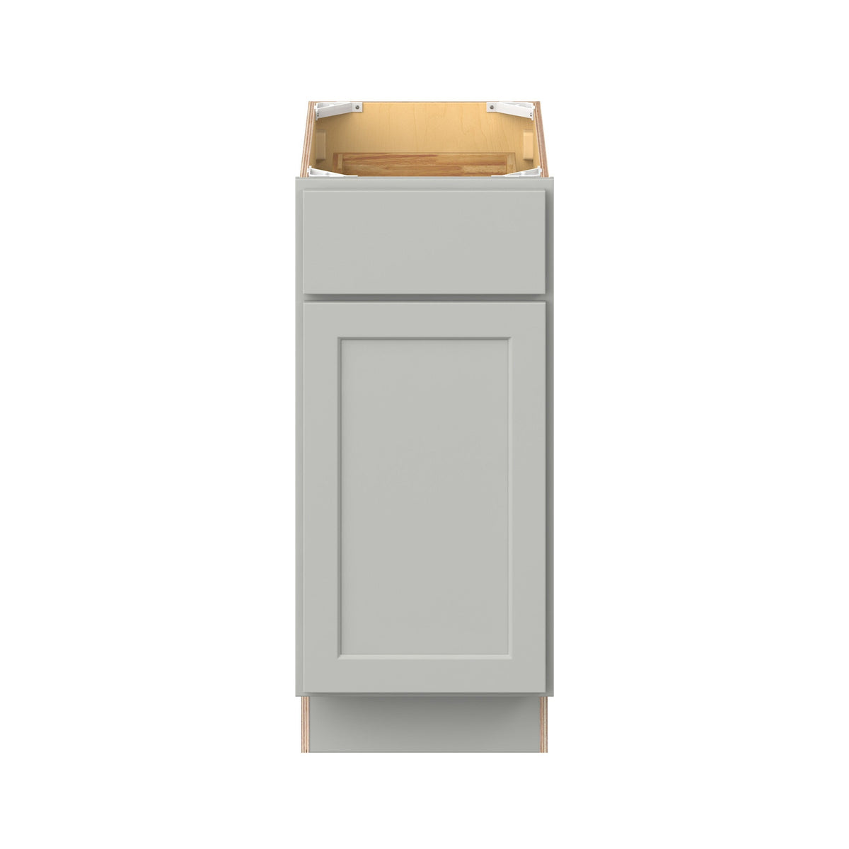 Hugo&Borg PRO Jasper 15-in W x 34.5-in H x 24-in D Whisper Gray 1-Drawer Base Ready To Assemble Plywood Cabinet (Flat Panel Shaker Style)