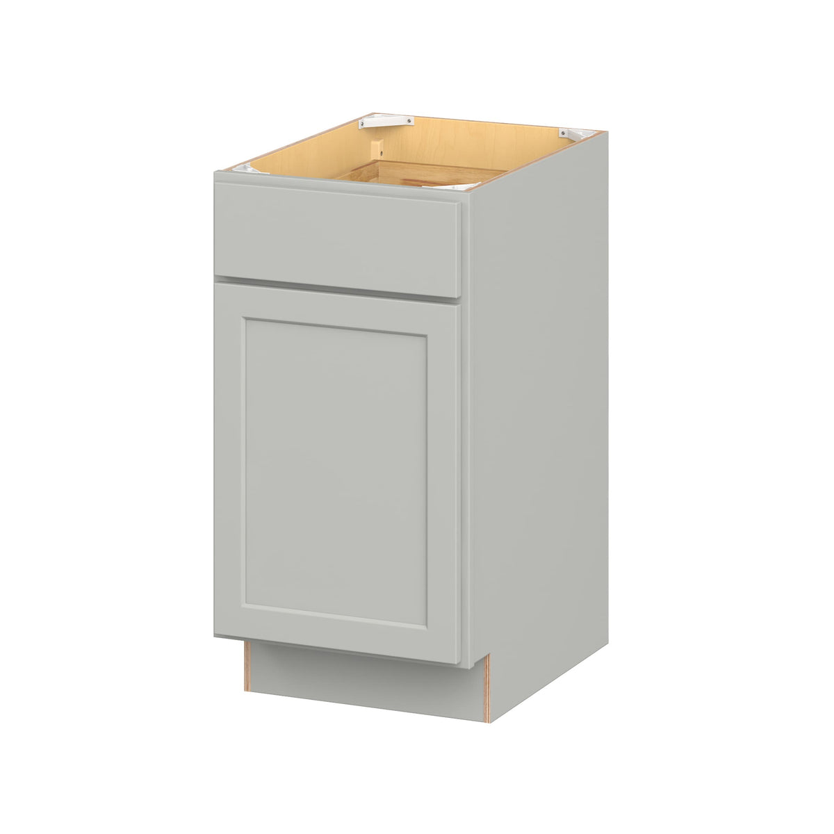 Hugo&Borg PRO Jasper 18-in W x 34.5-in H x 24-in D Whisper Gray 1-Drawer Base Ready To Assemble Plywood Cabinet (Flat Panel Shaker Style)