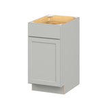 Hugo&Borg PRO Jasper 18-in W x 34.5-in H x 24-in D Whisper Gray 1-Drawer Base Ready To Assemble Plywood Cabinet (Flat Panel Shaker Style)