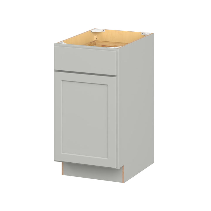 Hugo&Borg PRO Jasper 18-in W x 34.5-in H x 24-in D Whisper Gray 1-Drawer Base Ready To Assemble Plywood Cabinet (Flat Panel Shaker Style)