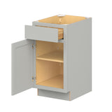 Hugo&Borg PRO Jasper 18-in W x 34.5-in H x 24-in D Whisper Gray 1-Drawer Base Ready To Assemble Plywood Cabinet (Flat Panel Shaker Style)