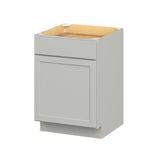 Hugo&Borg PRO Jasper 24-in W x 34.5-in H x 24-in D Whisper Gray 1-Drawer Base Ready To Assemble Plywood Cabinet (Flat Panel Shaker Style)