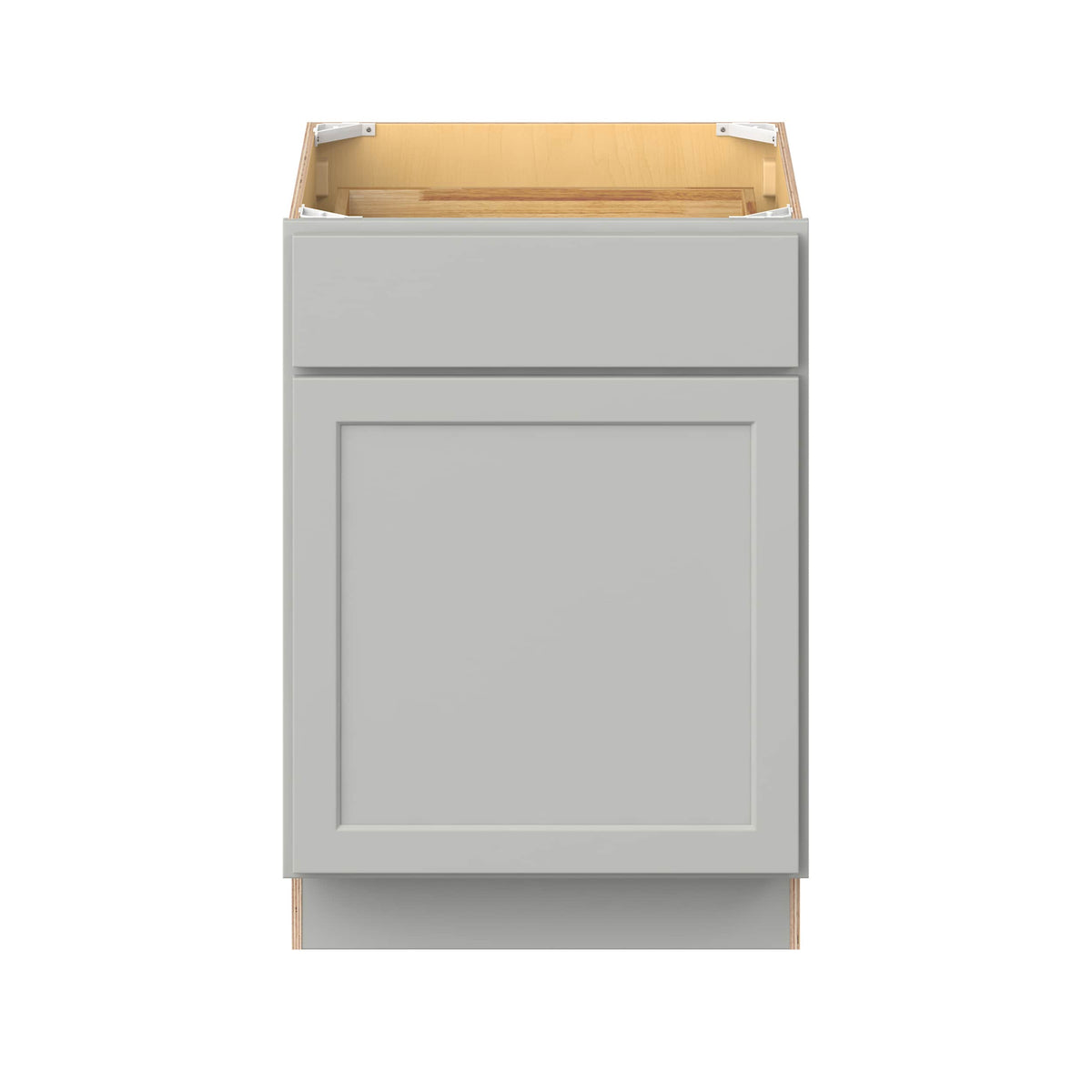 Hugo&Borg PRO Jasper 24-in W x 34.5-in H x 24-in D Whisper Gray 1-Drawer Base Ready To Assemble Plywood Cabinet (Flat Panel Shaker Style)