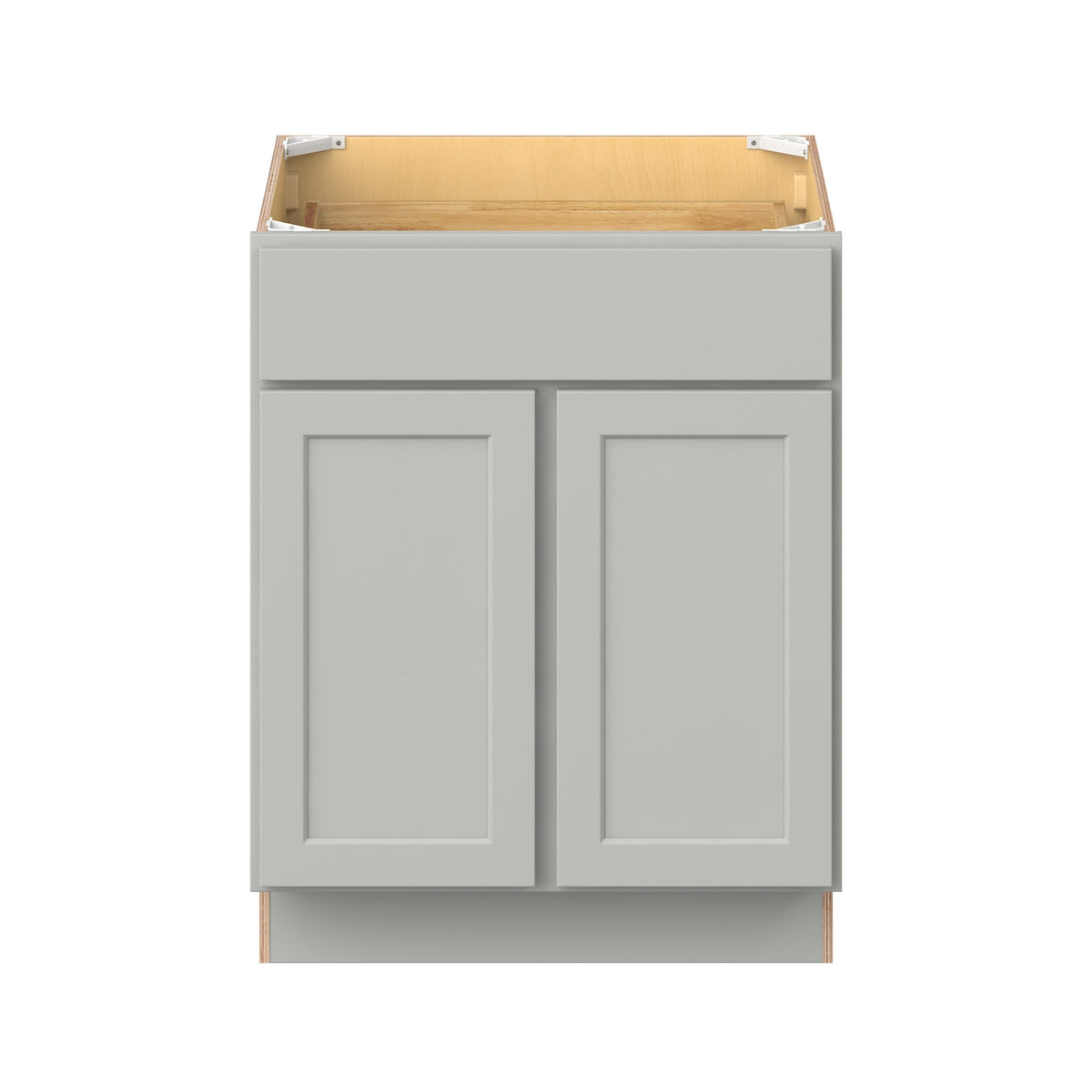 Hugo&Borg PRO Jasper 27-in W x 34.5-in H x 24-in D Whisper Gray 1-Drawer Base Ready To Assemble Plywood Cabinet (Flat Panel Shaker Style)