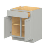 Hugo&Borg PRO Jasper 27-in W x 34.5-in H x 24-in D Whisper Gray 1-Drawer Base Ready To Assemble Plywood Cabinet (Flat Panel Shaker Style)