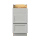 Hugo&Borg PRO Jasper 18-in W x 34.5-in H x 24-in D Whisper Gray 3-Drawer Base Ready To Assemble Plywood Cabinet (Flat Panel Style)