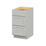 Hugo&Borg PRO Jasper 18-in W x 34.5-in H x 24-in D Whisper Gray 3-Drawer Base Ready To Assemble Plywood Cabinet (Flat Panel Style)