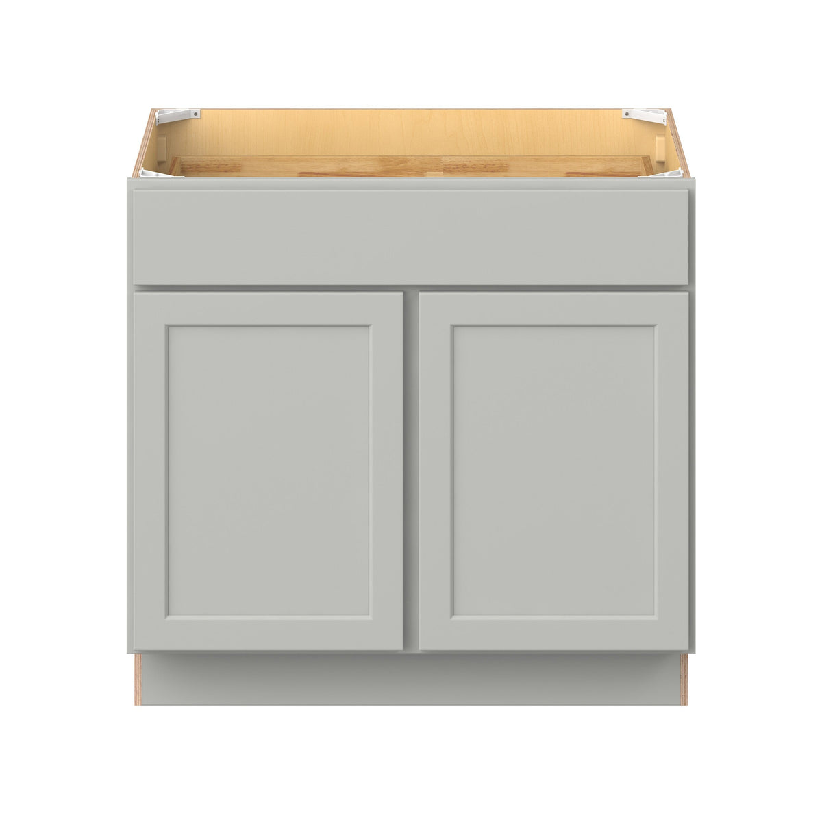 Hugo&Borg PRO Jasper 36-in W x 34.5-in H x 24-in D Whisper Gray 1-Drawer Base Ready To Assemble Plywood Cabinet (Flat Panel Shaker Style)