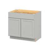 Hugo&Borg PRO Jasper 36-in W x 34.5-in H x 24-in D Whisper Gray 1-Drawer Base Ready To Assemble Plywood Cabinet (Flat Panel Shaker Style)