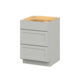 Hugo&Borg PRO Jasper 24-in W x 34.5-in H x 24-in D Whisper Gray 3-Drawer Base Ready To Assemble Plywood Cabinet (Flat Panel Style)