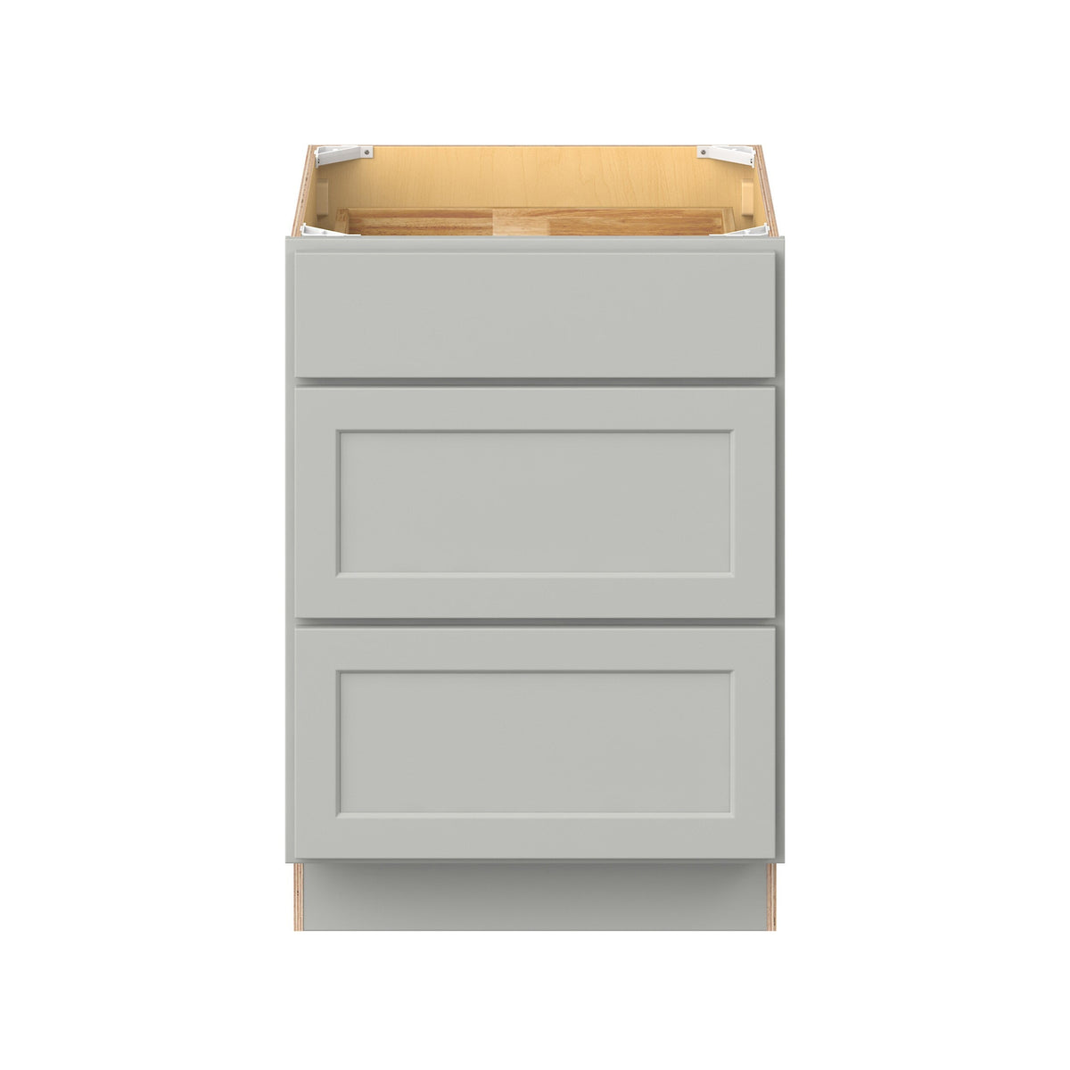 Hugo&Borg PRO Jasper 24-in W x 34.5-in H x 24-in D Whisper Gray 3-Drawer Base Ready To Assemble Plywood Cabinet (Flat Panel Style)