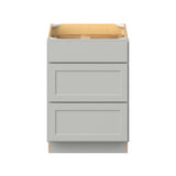 Hugo&Borg PRO Jasper 24-in W x 34.5-in H x 24-in D Whisper Gray 3-Drawer Base Ready To Assemble Plywood Cabinet (Flat Panel Style)