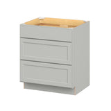 Hugo&Borg PRO Jasper 30-in W x 34.5-in H x 24-in D Whisper Gray 3-Drawer Base Ready To Assemble Plywood Cabinet (Flat Panel Style)