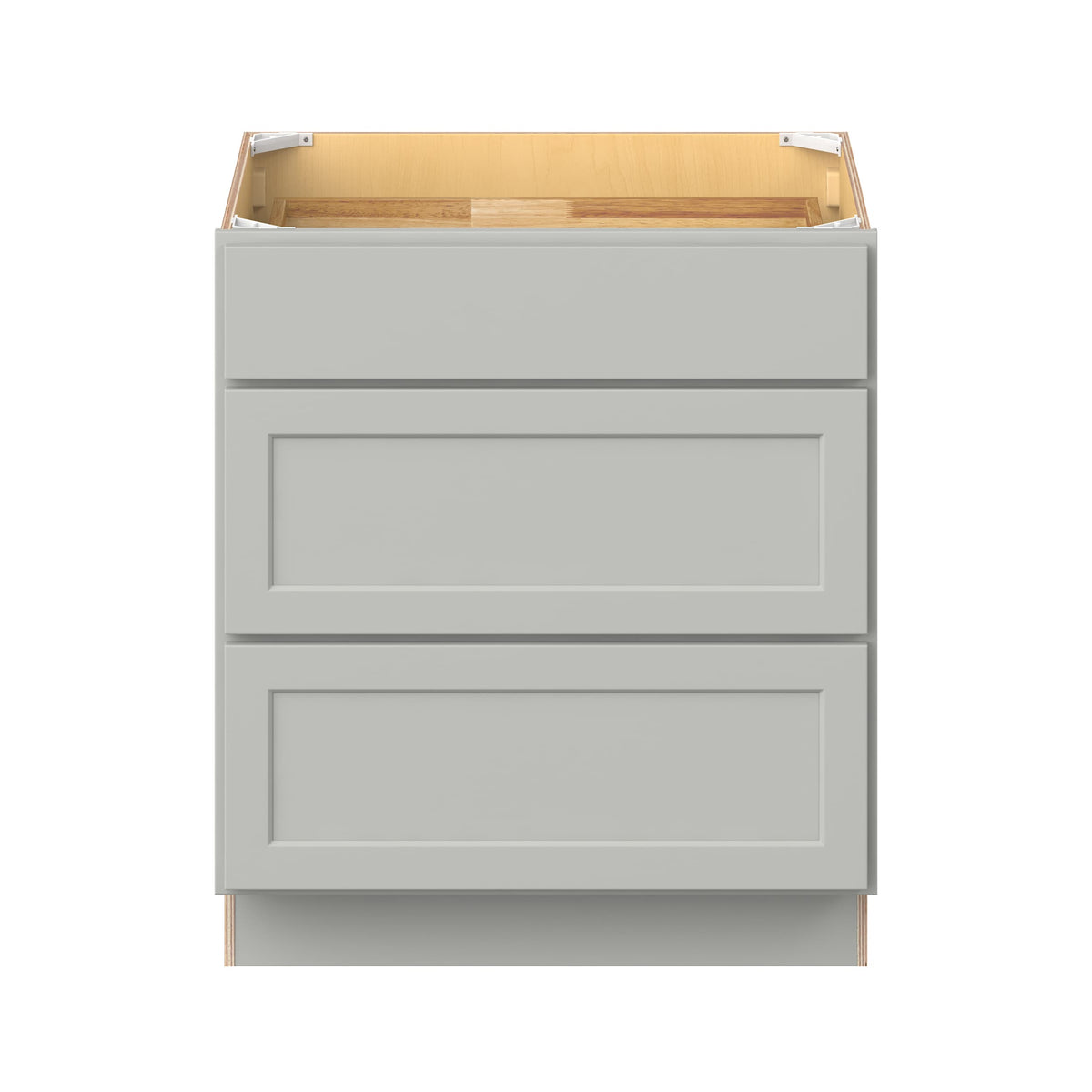 Hugo&Borg PRO Jasper 30-in W x 34.5-in H x 24-in D Whisper Gray 3-Drawer Base Ready To Assemble Plywood Cabinet (Flat Panel Style)