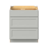 Hugo&Borg PRO Jasper 30-in W x 34.5-in H x 24-in D Whisper Gray 3-Drawer Base Ready To Assemble Plywood Cabinet (Flat Panel Style)