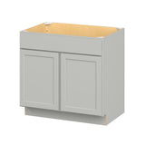 Hugo&Borg PRO Jasper 36-in W x 34.5-in H x 24-in D Whisper Gray Sink Base Ready To Assemble Plywood Cabinet (Flat Panel Shaker Style)