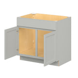 Hugo&Borg PRO Jasper 36-in W x 34.5-in H x 24-in D Whisper Gray Sink Base Ready To Assemble Plywood Cabinet (Flat Panel Shaker Style)
