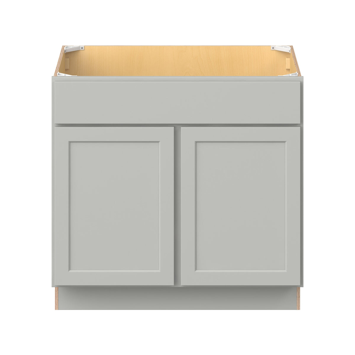 Hugo&Borg PRO Jasper 36-in W x 34.5-in H x 24-in D Whisper Gray Sink Base Ready To Assemble Plywood Cabinet (Flat Panel Shaker Style)
