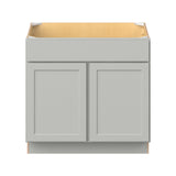 Hugo&Borg PRO Jasper 36-in W x 34.5-in H x 24-in D Whisper Gray Sink Base Ready To Assemble Plywood Cabinet (Flat Panel Shaker Style)