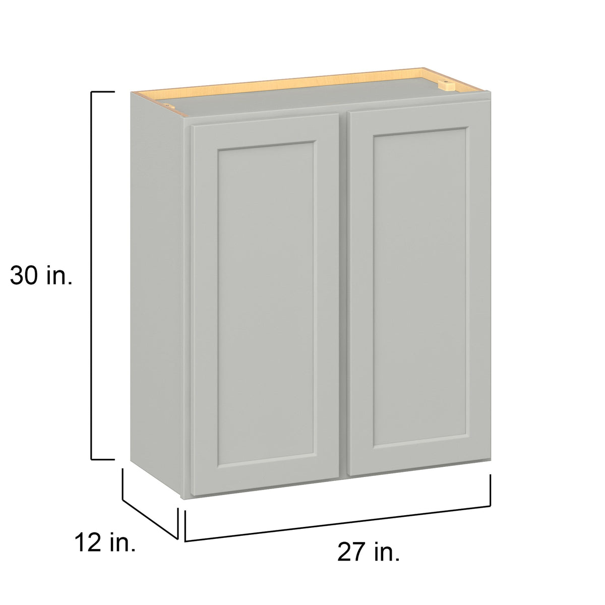 Hugo&Borg PRO Jasper 27-in W x 30-in H x 12-in D Whisper Gray Wall Ready To Assemble Plywood Cabinet (Flat Panel Shaker Door Style)