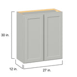 Hugo&Borg PRO Jasper 27-in W x 30-in H x 12-in D Whisper Gray Wall Ready To Assemble Plywood Cabinet (Flat Panel Shaker Door Style)