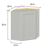 Hugo&Borg PRO Jasper 24-in W x 30-in H x 24-in D Whisper Gray Diagonal Wall Ready To Assemble Plywood Cabinet (Flat Panel Shaker Door Style)