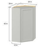 Hugo&Borg PRO Jasper 24-in W x 42-in H x 24-in D Whisper Gray Diagonal Wall Ready To Assemble Plywood Cabinet (Flat Panel Shaker Door Style)