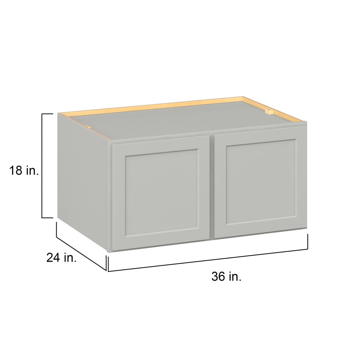 Hugo&Borg PRO Jasper 36-in W x 18-in H x 24-in D Whisper Gray Wall Ready To Assemble Plywood Cabinet (Flat Panel Shaker Door Style)