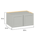 Hugo&Borg PRO Jasper 36-in W x 18-in H x 24-in D Whisper Gray Wall Ready To Assemble Plywood Cabinet (Flat Panel Shaker Door Style)