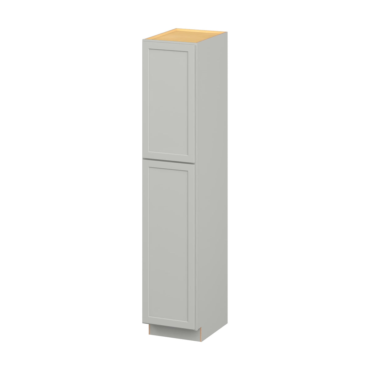 Hugo&Borg PRO Jasper 18-in W x 90-in H x 24-in D Whisper Gray Pantry Ready To Assemble Plywood Cabinet (Flat Panel Shaker Door Style)