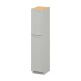 Hugo&Borg PRO Jasper 18-in W x 90-in H x 24-in D Whisper Gray Pantry Ready To Assemble Plywood Cabinet (Flat Panel Shaker Door Style)