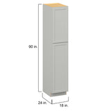 Hugo&Borg PRO Jasper 18-in W x 90-in H x 24-in D Whisper Gray Pantry Ready To Assemble Plywood Cabinet (Flat Panel Shaker Door Style)