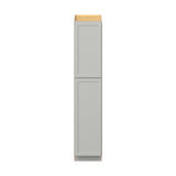 Hugo&Borg PRO Jasper 18-in W x 90-in H x 24-in D Whisper Gray Pantry Ready To Assemble Plywood Cabinet (Flat Panel Shaker Door Style)