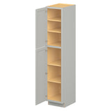 Hugo&Borg PRO Jasper 18-in W x 90-in H x 24-in D Whisper Gray Pantry Ready To Assemble Plywood Cabinet (Flat Panel Shaker Door Style)
