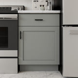 RELIABILT Overlake 27-in W x 34.5-in H x 24-in D Gray 1-Drawer Base Ready To Assemble Plywood Cabinet (Recessed Panel Shaker Door Style)